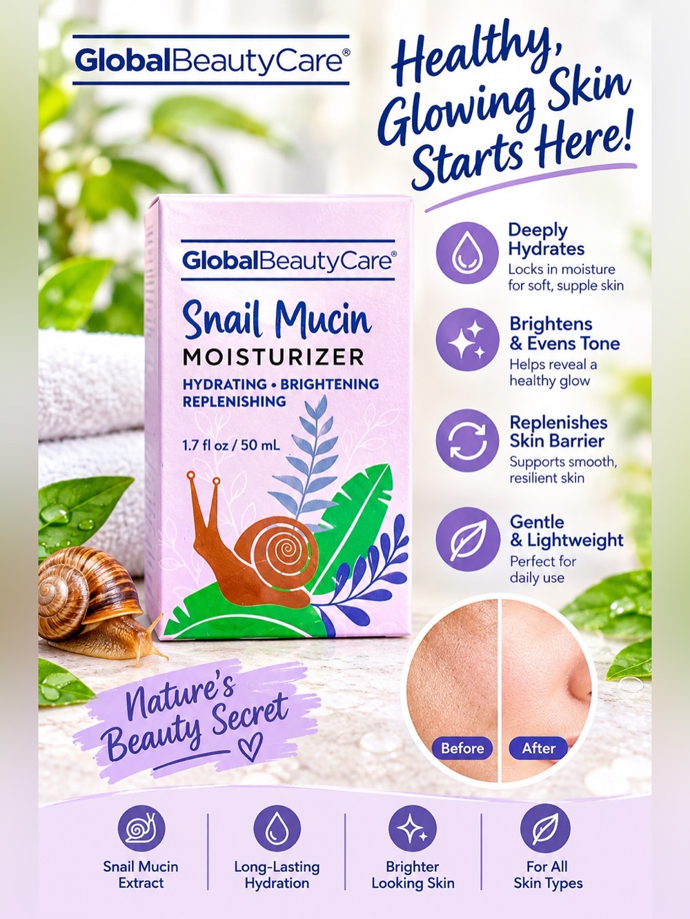 ✨ NEW ✨ Snail Mucin Moisturizer - Hydrating Brightening Cream ✨
